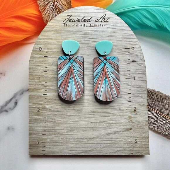 Pre-order Hand-Painted Showgirl Spotlight Wood Earrings - Concert Ready - Picture 2 of 4